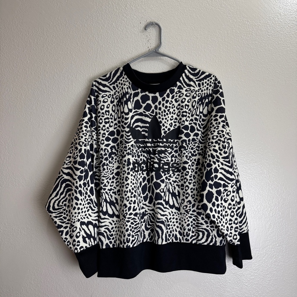 Adidas Zebra Sweatshirt Pullover Size Medium